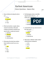 Earliest Americans Multiple Choice Questions Worksheet Answer Key