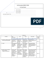 Rubric For Oral Presentation For STA150