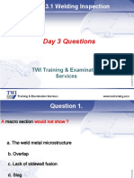 Day 3 Questions: TWI Training & Examination Services