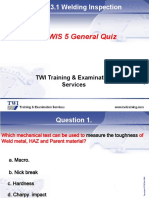 CSWIP WIS 5 General Quiz: TWI Training & Examination Services