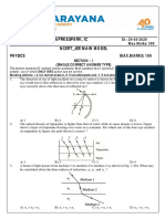 SR - Iit - Incomming-Cosaprk&Spark, Ic Ncert - Jee Main Model: Physics MAX - MARKS: 100