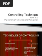 Controlling Technique: Rohit Rana Department of Humanities and Management