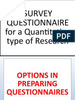 Survey Questionnaire For A Quantitative Type of Research