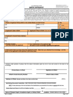 Birth Affidavit: Last Suffix First Middle