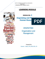 Module 4 - Organizing and Managing Human Resources PDF