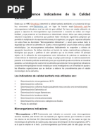 Microorganismos Indicadores de La Calidad Sanitaria