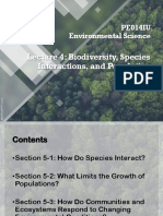 PE014IU Environmental Science: Lecture 4: Biodiversity, Species Interactions, and Population Control