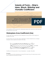 Coefficients of Form - Ship's Waterplane, Block, Midship and Prismatic Coefficient