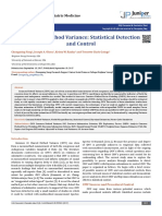 Common Method Variance: Statistical Detection and Control