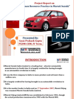 Human Resource Practice in Maruti Suzuki: Project Report On