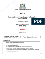 Introduction To Computing and Information Technology 2 Final Examination