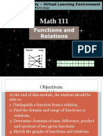 Math 111: Functions and Relations