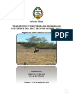 Informe Final - DIAGNÓSTICO Y PROPUESTA DE DESARROLLO SOSTENIBLE DEL ARCO SECO DE PANAMÁ, Registro No. VIP PREPARADO POR