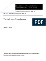 The Myth of The Privacy Paradox: Daniel J. Solove