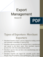 Export Management: Module 8/9