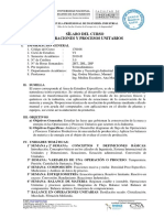 Sílabo Operaciones y Procesos Unitarios 2019-II