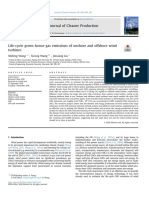 Life-Cycle Green-House Gas Emissions of Onshore and Offshore Wind Turbines