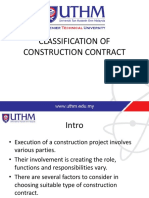 Classification of Construction Contract