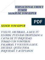 Seder de Yom Kippur Ministerios Urim y Tumim