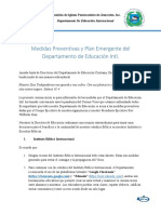 AIPJ EDUCACION - Medidas Preventivas y Plan Emergente Del Departamento de Educación Intl.