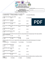 Mathematics 7 1 Grading Summative Test Multiple Choice. Encircle The Best Answer From The Given Choices