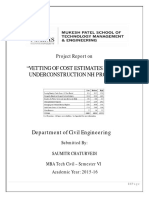 Vetting of Cost Estimates For An Underconstruction NH Project