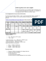 Fiche de TD N 1 en Contrôle de Gestion Sur Les Couts Complets