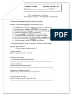 Ficha Complementar de Ejercicios (Ejercicios Sobre Perífrasis Verbales, El Voseo y Pronombres de Complemento)