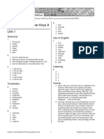 Progress Test Answer Keys A Unit 1: Grammar Use of English