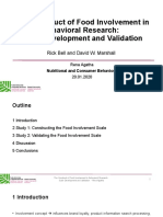 The Construct of Food Involvement in Behavioral Research - Scale Development and Validation - Rena Agatha