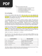 Lab: Title: Lab Objectives:: Variable Definition Information Held