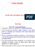 Unit Four: Flow of Control of Program