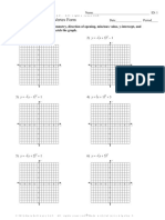 Graphs of Parabolas - Vertex Form