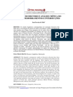 Análise de Discurso X Análise Crítica Do Discurso