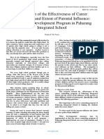 Assessment of The Effectiveness of Career Counselling and Extent of Parental Influence A Basis For Development Program in Paharang Integrated School