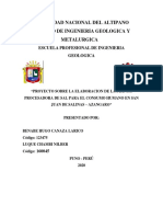 Proyecto Sobre La Elaboracion de La Planta Procesadora de Sal para El Consumo Humano en San Juan de Salinas - Azangaro