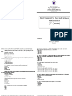 First Summative Test in Business Mathematics (2 Quarter) : Department of Education