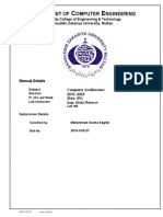 Computer Architectutre Manual 6 2019-Cpe-27 Muhammad Usama Saghar