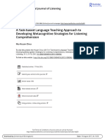 A Task Based Language Teaching Approach To Developing Metacognitive Strategies For Listening Comprehension