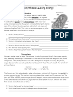 Photosynthesis: Making Energy: Name - Date - Period