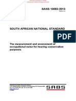 SANS 10083:2013: The Measurement and Assessment of Occupational Noise For Hearing Conservation Purposes