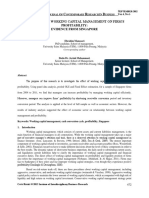 I J C R B: The Effect of Working Capital Management On Firm'S Profitability: Evidence From Singapore