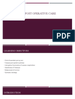 Principles of Post Operative Care..