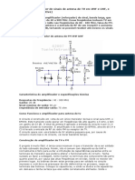 Circuito Amplificador de Sinais de Antena de TV em VHF e UHF