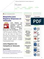 Requisitos para Registrar Empresas en Venezuela