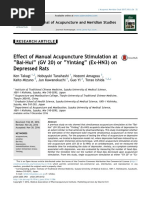 Effect of Manual Acupuncture Stimulation at "Bai-Hui" (GV 20) or "Yinta NG" (Ex-HN3) On Depressed Rats