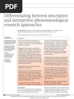 Differentiating Between Descriptive and Interpretive Phenomenological Research Approaches