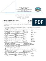 Grade 8 Summative Test For First Quarter