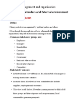 Week 3: Stakeholders and External Environment