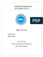 Programming Fundamentals Lab 07 (Nested Loops)